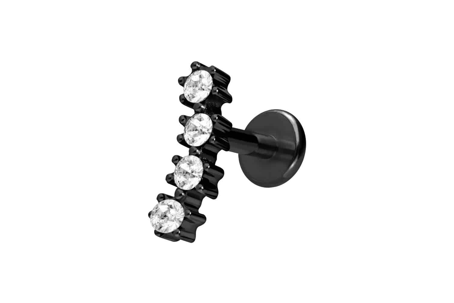 Titan Labret mit Innengewinde 4 EINGEFASSTE KRISTALLE
